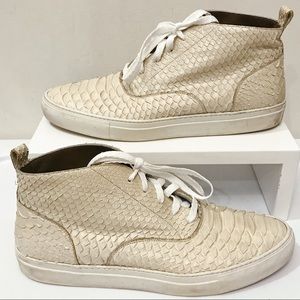SARTORE Python Snake Skin Lace Up Sneakers 41 11